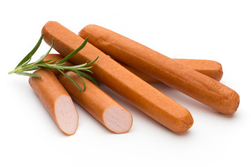 Fresh sausage isolated over white background.