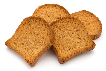 Sliced Toast Bread isolated on white background, top view.