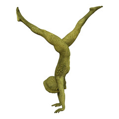 Fototapeta premium 3D Rendering Green Alien on White