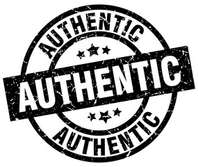 authentic round grunge black stamp