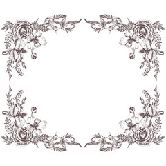 vintage vector floral composition