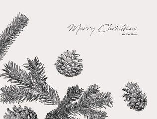 christmas concept hand draw sketch vector.