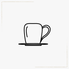 cappuccino glass line icon