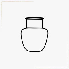 clay pot line icon