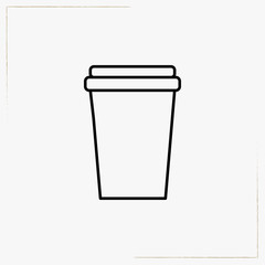 americano coffee cup line icon