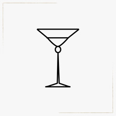 martini  glass line icon