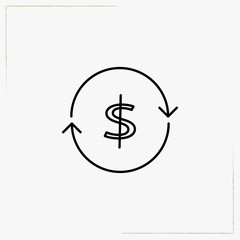 money circulation line icon