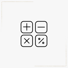 calculator buttons line icon