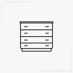 chest of drawers line icon