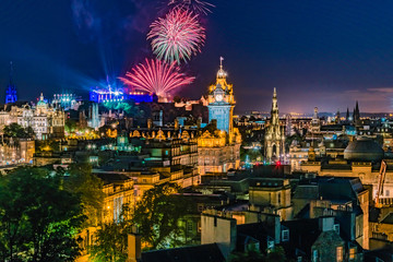 Edinburgh Castle in Scotland during the August festival