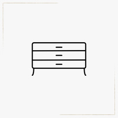 chest of drawers line icon