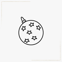 christmas tree toy line icon