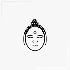 hindu krishna line icon