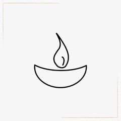 christian flame line icon