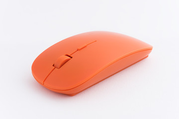 Orange wireless mouse