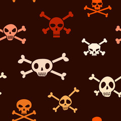 Seamless pattern with skulls for your design