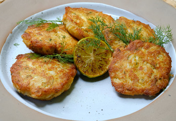 Close upCrab Cakes. (selective focus)