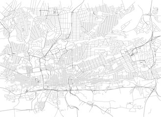 Fototapeta premium Ulice centrum Johannesburga, mapa miasta, RPA. Ulica