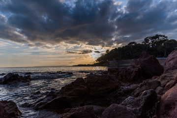 Cote d'azur , coucher de soleil 
