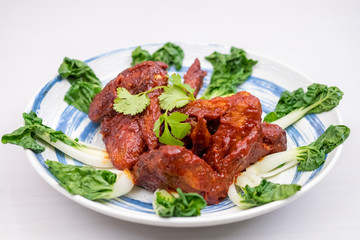 Close up Homemade Hot Wings. (selective Focus)