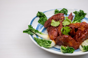 Close up Homemade Hot Wings. (selective Focus)