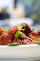 Close up Homemade Hot Wings. (selective Focus)