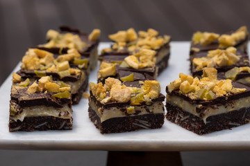 Close up Homemade Mango Chocolate Bars. (selective Focus)