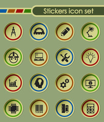 engineering round sticker icons for your creative ideas