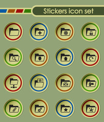 folder round sticker icons for your creative ideas