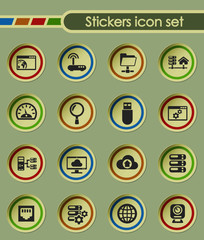 hosting provider round sticker icons for your creative ideas