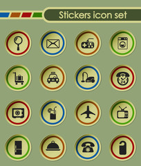 hotel service round sticker icons for your creative ideas