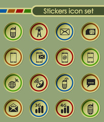 mobile connection round sticker icons for your creative ideas