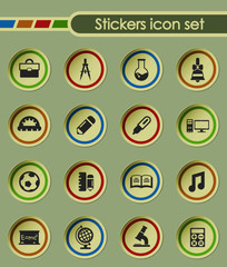 school round sticker icons for your creative ideas