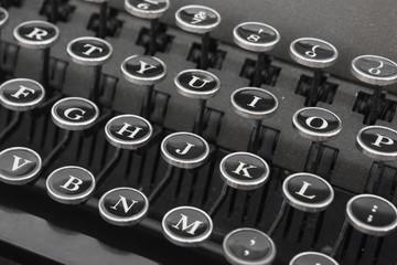The keyboard of old typewriter