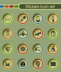 science round sticker icons for your creative ideas