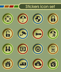 security round sticker icons for your creative ideas