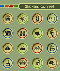 travel round sticker icons for your creative ideas