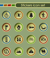 active recreation round sticker icons for your creative ideas