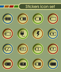 battery round sticker icons for your creative ideas