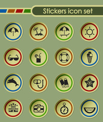 beach round sticker icons for your creative ideas