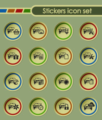 car service round sticker icons for your creative ideas