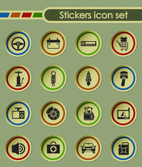 car shop round sticker icons for your creative ideas