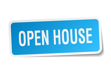 open house square sticker on white