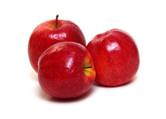 Red apple on white