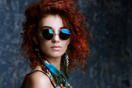 hippie in sunglasses