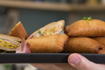 Close up Homemade Breakfast Bread Rolls. (selective Focus)