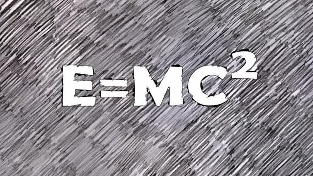 2 drawn relativity formula marker and pencil words seamless loop background cartoon animation - new quality font dynamic joyful video school footage