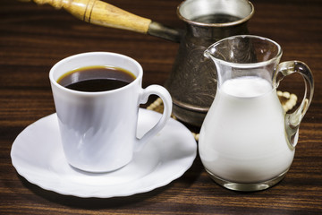 Espresso Coffee Cup and Milk Jug