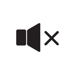 No sound mute symbol simple flat app and web icon