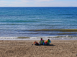 Quiet Beach in November in Marbella Andalucia Southern Spain

